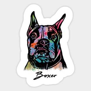 Boxer Dog - Tie Dye Color Sticker